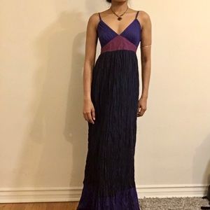 Crushed Cotton Etam Maxi Dress in Blue and Purple